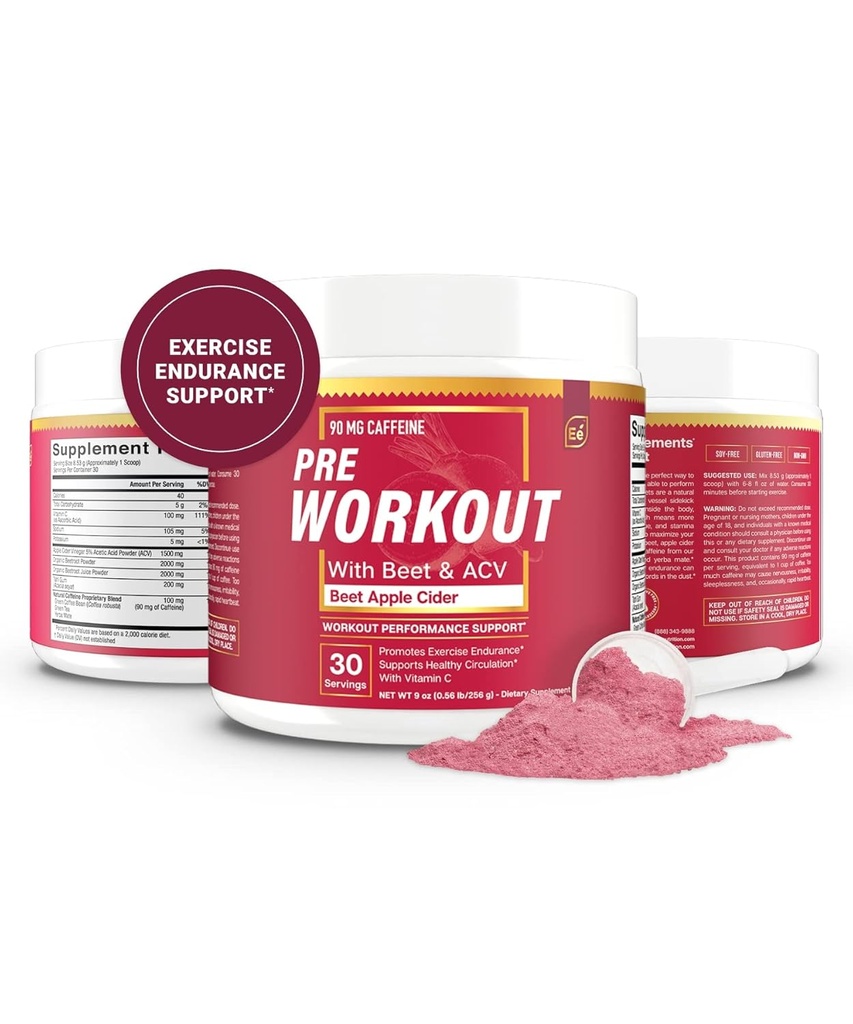 Essential Elements PreWorkout Powder with Beet Root & ACV 