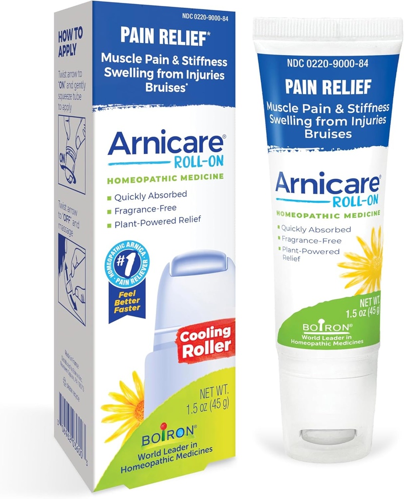 Boiron Arnicare Roll-On for Relief of Joint Pain, Muscle Pain, Muscle Soreness, and Speaking from Mulises or Injury - Ψύξη Metal Roller and Fragrance-Free - 1,5 oz