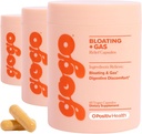 GOGO Bloating & Gas Digestive Relief, 30 Servings (Pack of 3) - Συμπληρώματα με Digestive Enzymes, Bromelain, Ginger Root, & Milk Thistle - Υποστηρίζει Bloating Relief & Reduces Διατήρηση νερού