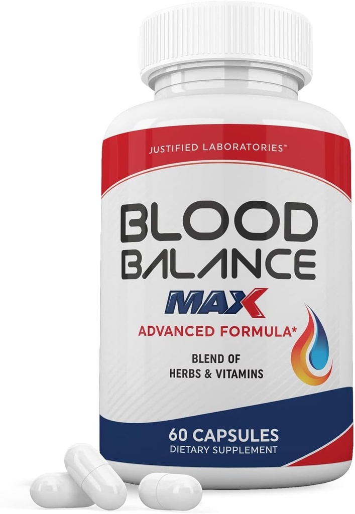 Justified Laboratories Blood Balance Max 1295MG Formula Supplement Pills 60 Capsules