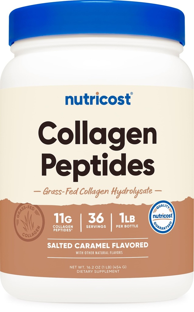 Nutricost Collagen Peptides Peptides Powder 1LB (454 G) (Salted Caramel) - Υδρολυτικό Fed Bovine Collagen