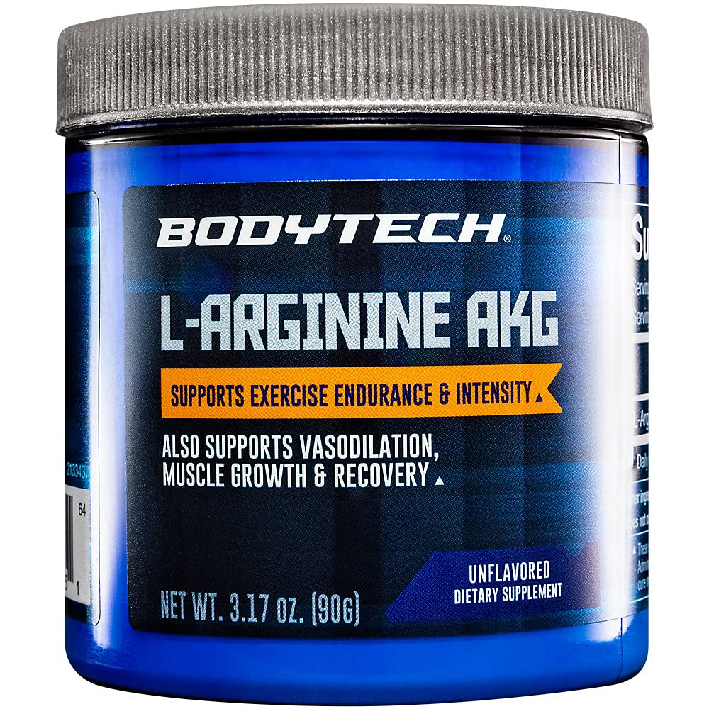 BODYTECH L-αργινίνη AKG 3000MG - Υποστηρίζει άσκηση αντοχής & έντασης, μυϊκής ανάπτυξης & αποκατάστασης, αγγειοδιαστολής, νιτρικού οξέως (3.17 ουγγιά σκόνη)
