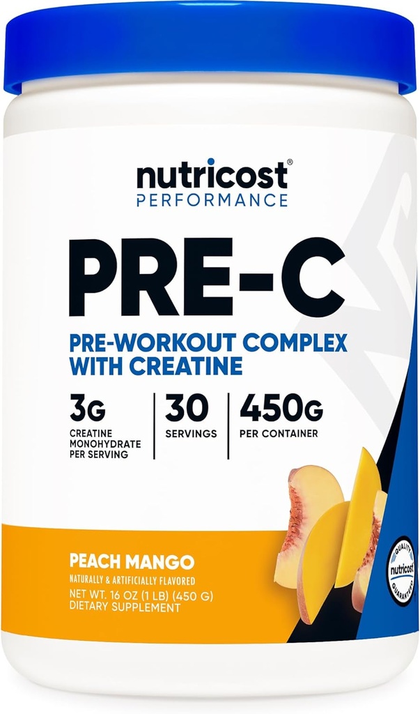 Nutricost Pre-C Pre-Wortout Complex με Creatine (Peach Mango 