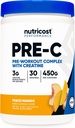 Nutricost Pre-C Pre-Wortout Complex με Creatine (Peach Mango 
