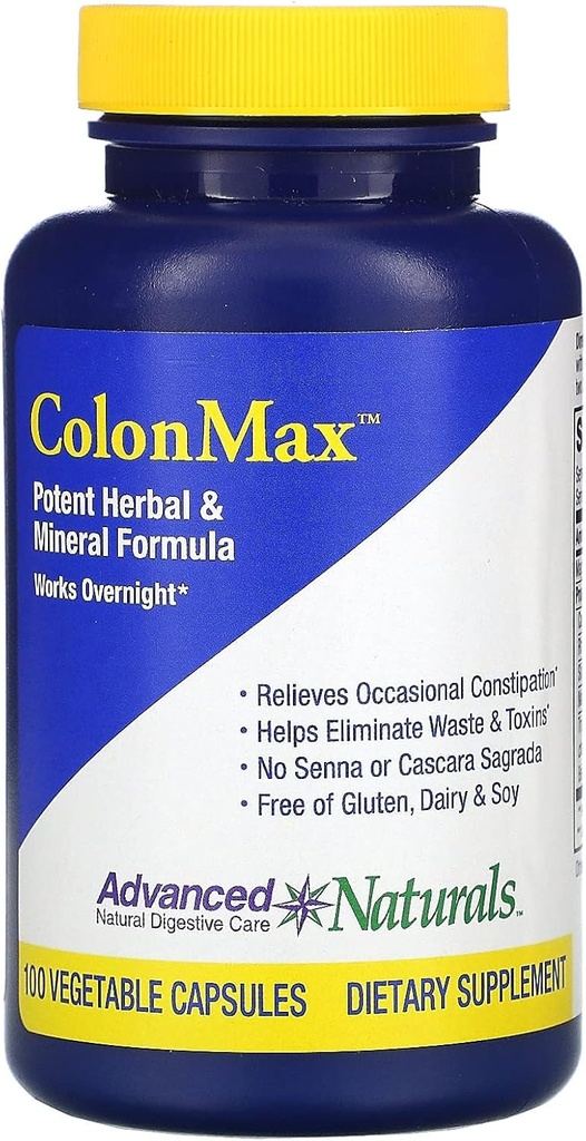 Advanced Naturals Colonmax Caps, 100 Count, Blue and White (169000)