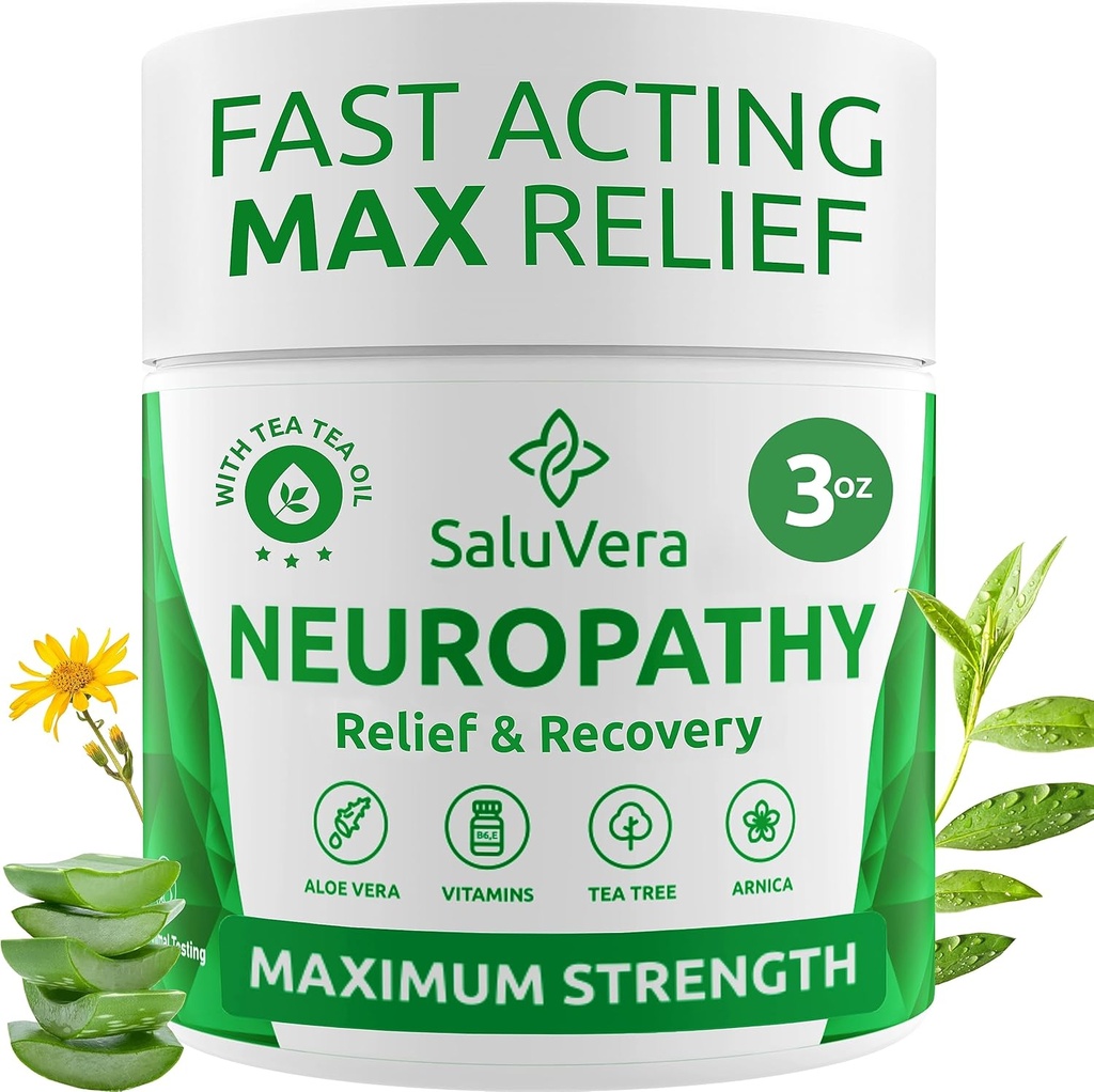 Neuropathy Pain Relief Cream - Μέγιστη δύναμη Nerve Pain Reliever για τα πόδια, τα δάχτυλα, τα χέρια, τα πόδια με αλόη Βέρα, Άρνικα, MSM Βιταμίνη Β6, και Μέντχολ για γρήγορη δράση ανακούφιση 3oz
