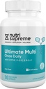 Nutri Supreme Ultimate Multivitamin για άνδρες και γυναίκες, με πάνω από 20 βιταμίνες και ορυκτά, ημερήσιο συμπλήρωμα διατροφής για την υποστήριξη του ανοσοποιητικού, Kosher, χορτοφαγική 90 ημέρες προσφοράς