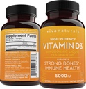 D3 Βιταμίνη 5000 IU Softgels (125 mcg), 30 Softgels - Υψηλής ισχύος συμπληρώματα βιταμίνης D για υγιή ανοσοποιητική λειτουργία, οστά & μύες - Φτιαγμένα με οργανικό υγρό έλαιο καρύδας