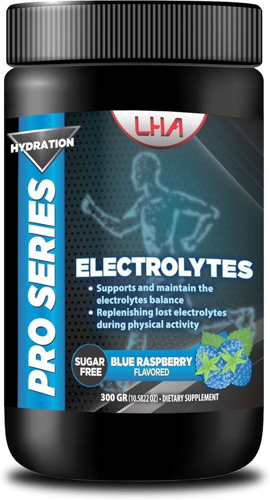 Pro Series Ηλεκτρολύτες ενυδάτωσης – Μπλε άρωμα σμέουρων, 300g – Ασβέστιο, Κιτρικό μαγνήσιο, Γλουκονικό μαγνήσιο, Νάτριο, Ψευδάργυρος