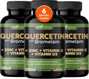 Διατροφή Gade Quercetin με βιταμίνη C και ψευδάργυρο - Quercetin 500mg - Quercetin με Bromelain - ψευδάργυρος Quercetin - Quercetin Συμπληρώματα + βιταμίνη D3 (Non-GMO, Gluten-free, Vegan) - 6 μήνες προσφοράς