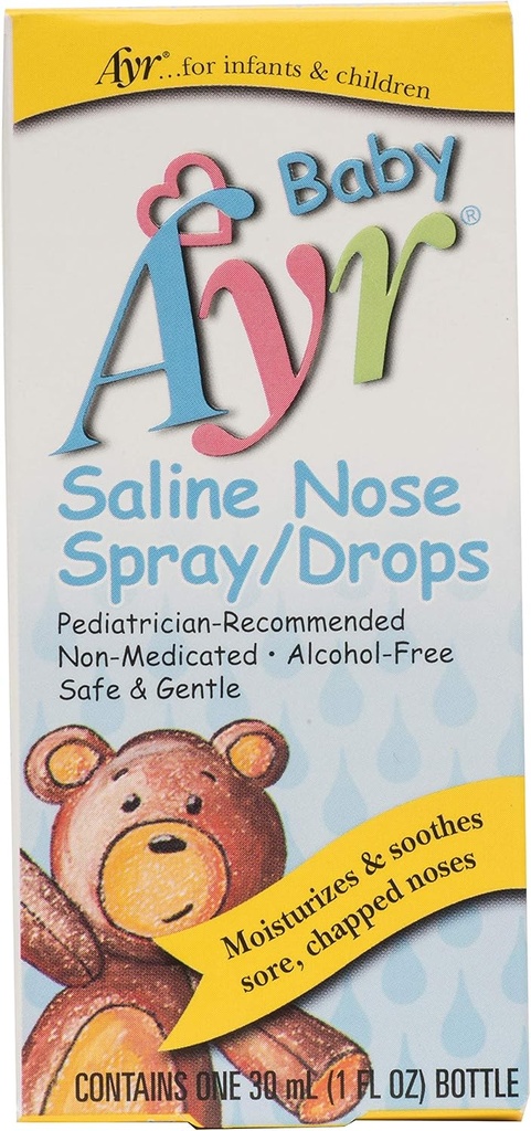 Baby Ayr Saline Spray/Drops, μπουκάλια ψεκασμού 1 Fl Oz (πακέτο του 1)