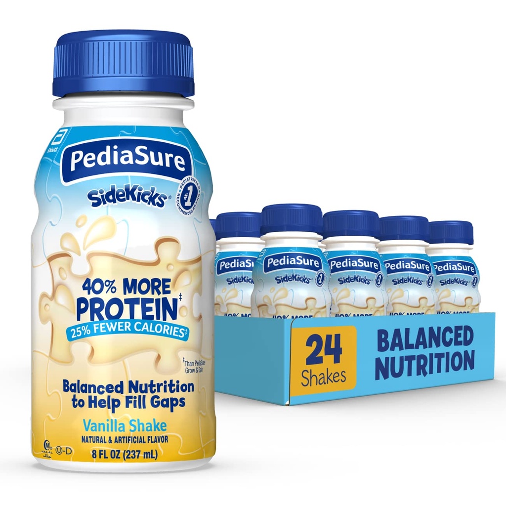 PediaSure SideKicks, High Protein Nutrition Shake for Kids, Vanilla, 8 fl oz (πακέτο των 24)