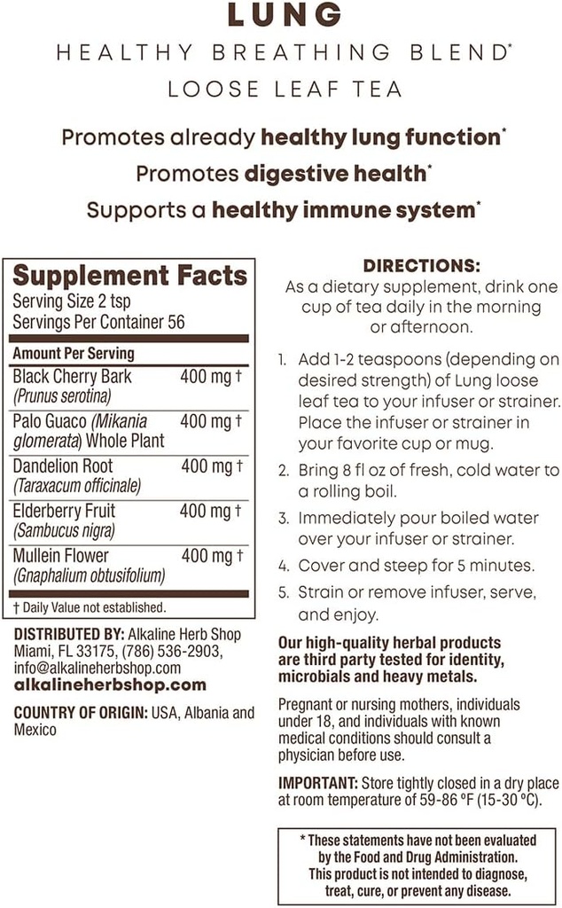 Alkaline Herb Shop The Tranquility Bundle - συμπλήρωμα τσαγιού ήπατος (Happy Liver Tea), Lung Tea Supplement (Happy Lung Tea), και συμπλήρωμα τσαγιού Elderberry