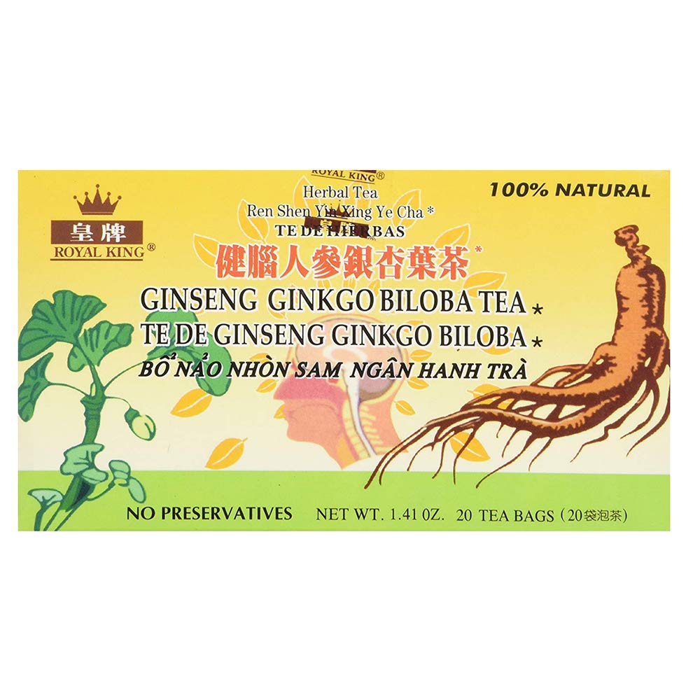 Royal King Ginseng Ginkgo Biloba Τσάι (20 Τσάι Τσάι Τσάι) - 3 κουτιά