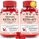 Apple Cider Vinegar Gummies, Max Strength 2000mg ACV Gummy with Probiotics, B12 and Keto Support, For Digestion, Metabolism, Detox, Gut & Immune Health, Gelatin-Free, Non-GMO, 120 keto acv gummies