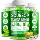 FRESHDRINKUS, Premium 90 Soursop Graviola Gummies, 2000mg ανά Σερβίρισμα, 45 Ημέρες Προμήθεια – 100% από το εκχύλισμα φύλλων Soursop Graviola, Vegan, μη-GMO, Χωρίς γλουτένη (90 Gummies)