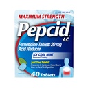 Pepcid AC Maximum Strength Heartburn Relief Tablets, OTC Medicine Αποτρέπει & Ανακουφίζει Heartburn Λόγω Όξινης Δυσπεψίας & Καταπραϋντικό Στομάχι, 20mg Famotidine Acid Reucer, ICY Cool Mint, 40 ct