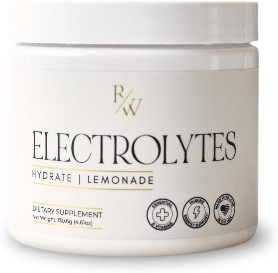 Lemonade Hydration Electrolyte Drink Mix Powder + B Vitamins | Replenishes Essential Minerals, 20 Scoops, 4.6 oz