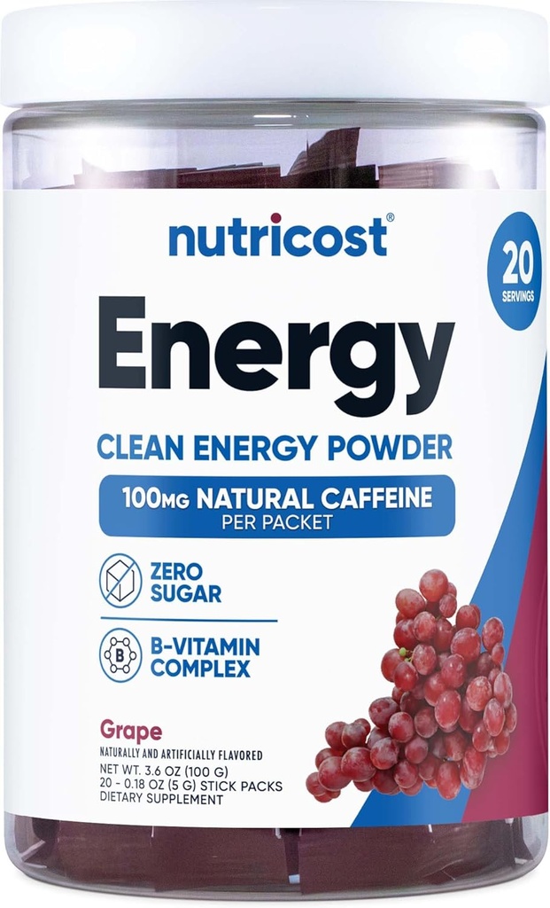 Nutricost Energy Complex Stickpack (20 σερβιέτες) Σταφύλι Γεύση - Χωρίς γλουτένη + Μη ΓΤΟ