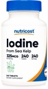 Nutricost Iodine (Φυσικό ιώδιο από το Sea Kelp) 325mcg, 240 δισκία - Μη ΓΤΟ, Χωρίς γλουτένη