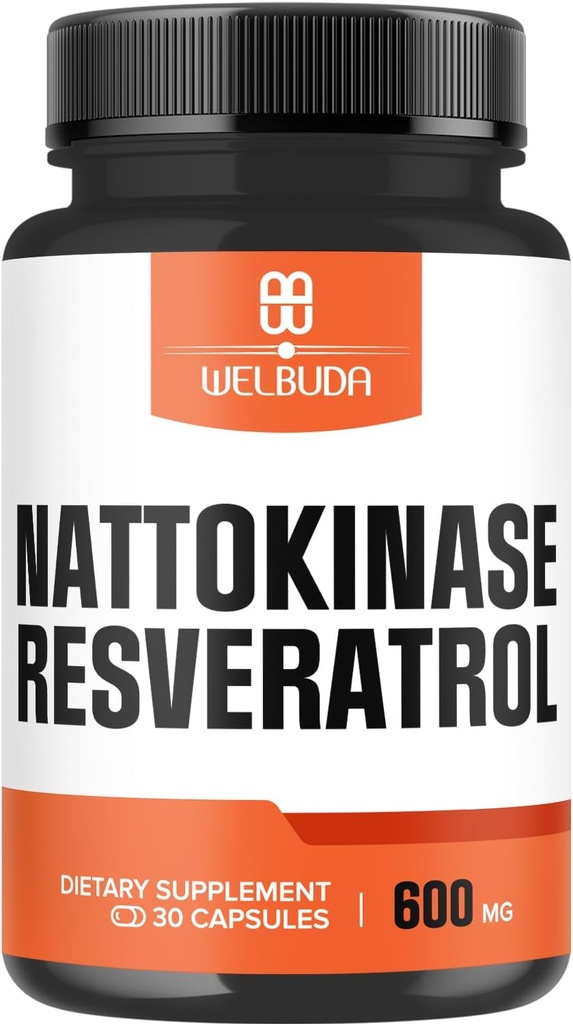 Nattokinase συμπλήρωμα 3300mg με Trans-Reεσβερατρόλη - Υποστηρίζει το σύστημα ανοσίας, υγιή καρδιά & ισορροπία σώματος - 30 εξυπηρετήσεις