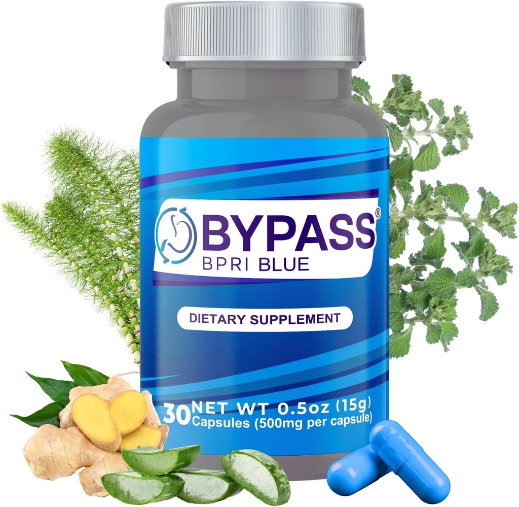 YERBERO Bypass BPRI Blue - Επόμενο Βήμα στην σειρά BPRI - 30 Caps - Διαθέτει Aloe Vera, Ginger, Sarsaparilla Root, Πράσινο Τσάι, Dandelion, Αλογοουρά, και Περισσότερα - 500mg ανά κάψουλα.