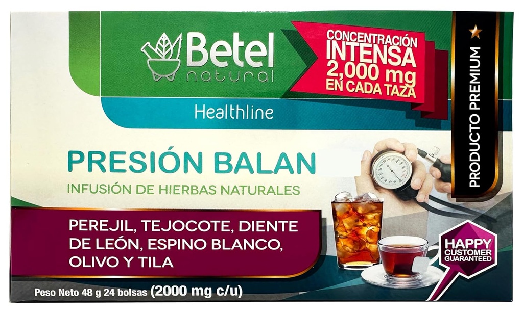 PresionBalan Tea by Betel Φυσικό - Υγιεινή υποστήριξη για την πίεση - 24 Τσάντα Τσάι