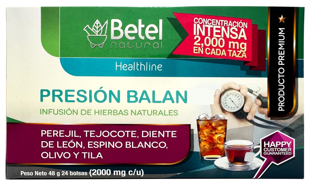 PresionBalan Tea by Betel Φυσικό - Υγιεινή υποστήριξη για την πίεση - 24 Τσάντα Τσάι