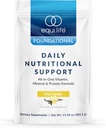 Equilife Καθημερινή Διατροφική Υποστήριξη, All-in-One Αντικατάσταση πολυβιταμινών γεύματος, Καθαρή Βανίλια Γεύση, 15G Πρωτεΐνη φυτών, Υποστηρίζει Γενική Ευεξία Συμπεριλαμβανομένης της Ενέργειας, Διέγερσης, & Δέρμα, 14 Υπηρεσίες
