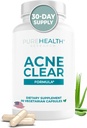 PUREHEALTH ΕΡΕΥΝΗΤΙΚΗ Acne Clear Formula - Συμπληρώματα Ακμής για Καθαρό Δέρμα - Συμπλήρωμα DIM για Άνδρες & Γυναίκες - με Γαλάκτωμα, Ψευδάργυρο, Ασβέστιο, Βιταμίνη D & E, Σελήνιο, Ροδοδιόλα & Περισσότερα - 90 Κάψουλες