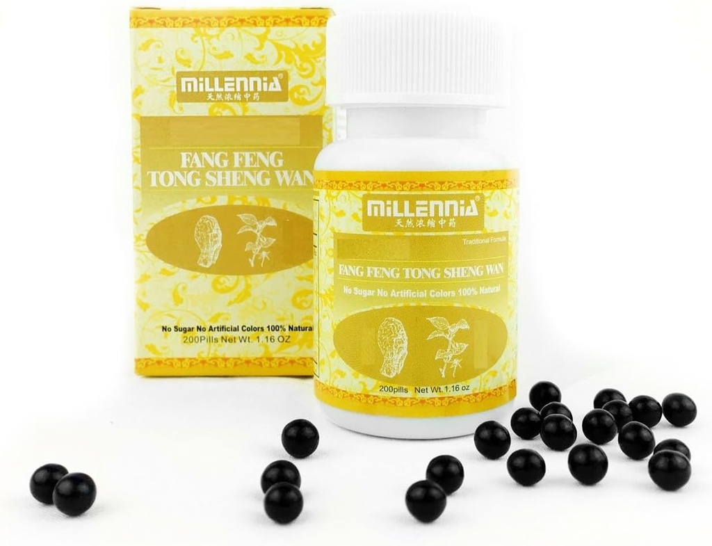 MILLENNIA Αρωματικά χάπια συμπλήρωμα - Fang Feng Tong Sheng Wan - 12 συσκευασία φιάλης (200 χάπια / Bottle)