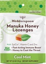 Wedderspoon Manuka Μέλι Ασυλία Lozenges, Cool Mint, 2.6 Oz (πακέτο του 1), Γνήσιο Μέλι Νέας Ζηλανδίας, Ενίσχυση της ασυλίας μέσα σε δύο ώρες