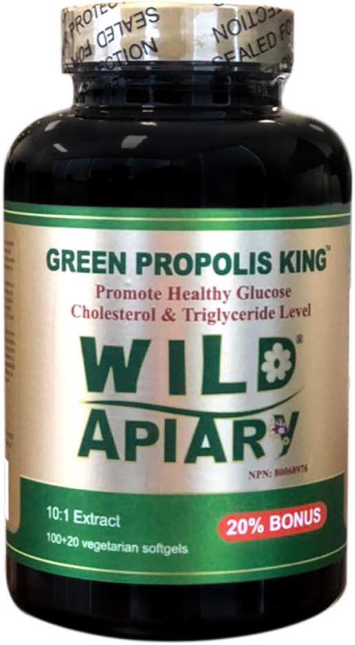 Wild Apiary Brazilian Green Bee Propolis King Vegetarian Softgel 120 τζελ - Μη Αλκοολούχα, Κεριά Χωρίς ζάχαρη