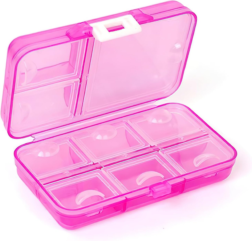 Pill Organizer, Portable Pill Case, 9 διαμερίσματα Moisture-Proof Travel Pill Case για Βιταμίνες, Ιατρική, Fish Oil, Συμπληρώματα, Pill Dispenser (Pink)