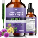 Liver Cleanse Detox & Repair Liquid Drops - Γαϊδουράγκαθο γάλακτος, Dandelion, Psyllium Husk & Artichoke συμπλήρωμα για την υγεία του ήπατος και την πέψη - εκχύλισμα Vegan χωρίς ζάχαρη, 2 Fl Oz (30 υπηρεσίες)