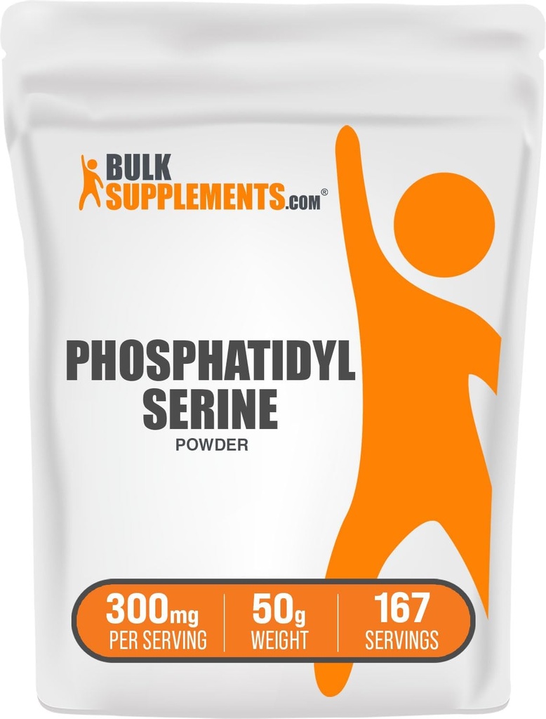 BulkSupplements.com Phosphatidylserine Powder - Fosphatidylserine Supplements.com Phosphatidylserine Powder - Phosphatidylserine Supplement, που προέρχεται από φασολάκια σόγιας - 300mg ανά Σερβίρισμα (60mg Phosphatidylserine), 50g (1.8 oz) (πακέτο του 1)