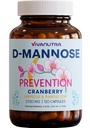 Κάψουλες Cranberry D Mannose — D Mannose με Cranberry, Hibiscus & Dandelion, 2000 mg/Day – Υποστηρίζει την Ουρία Φυλλαδική Υγεία & Άνεση – 120 Κάψουλες Veggie