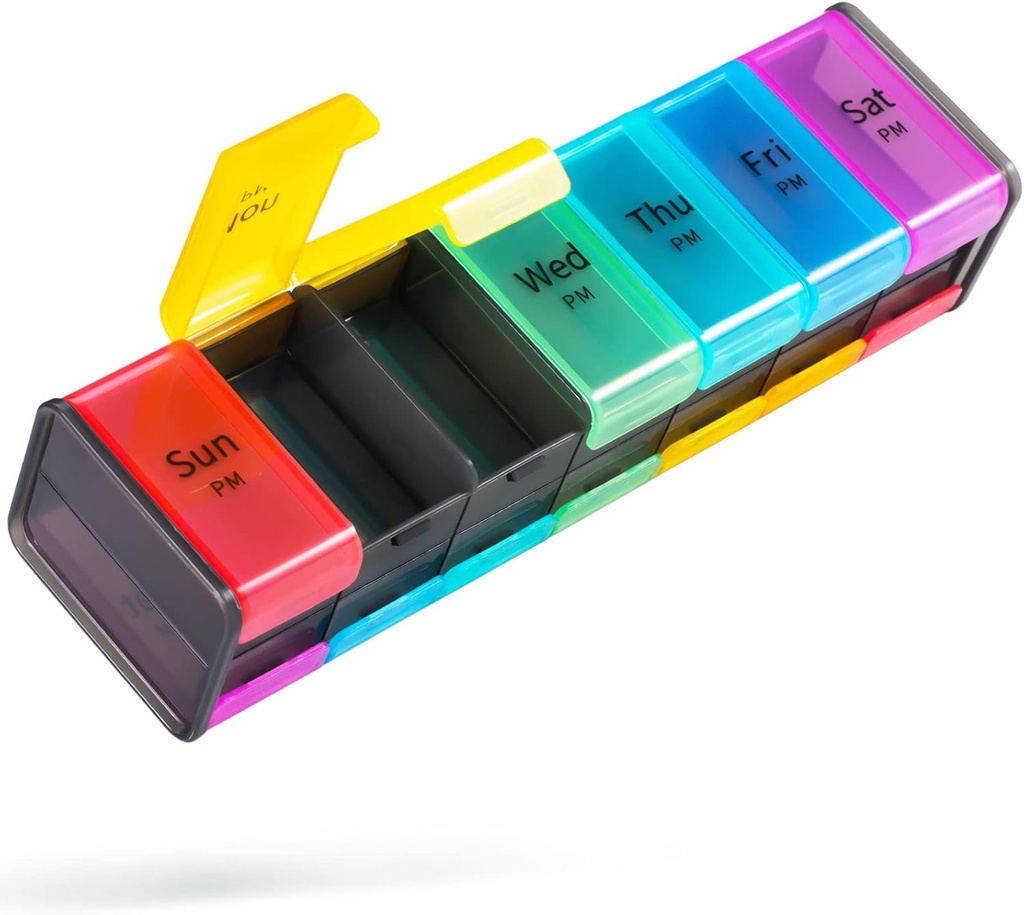 Extra Large Pill Organizer 2 φορές την ημέρα, Big Weekly Pill Box Organizer, Τεράστια 7 ημέρα, AM Pill Case, Giant Daily Pill Container με 14 Διαμέρισμα για όλα τα φάρμακα (διπλό-επισκέψιμο)