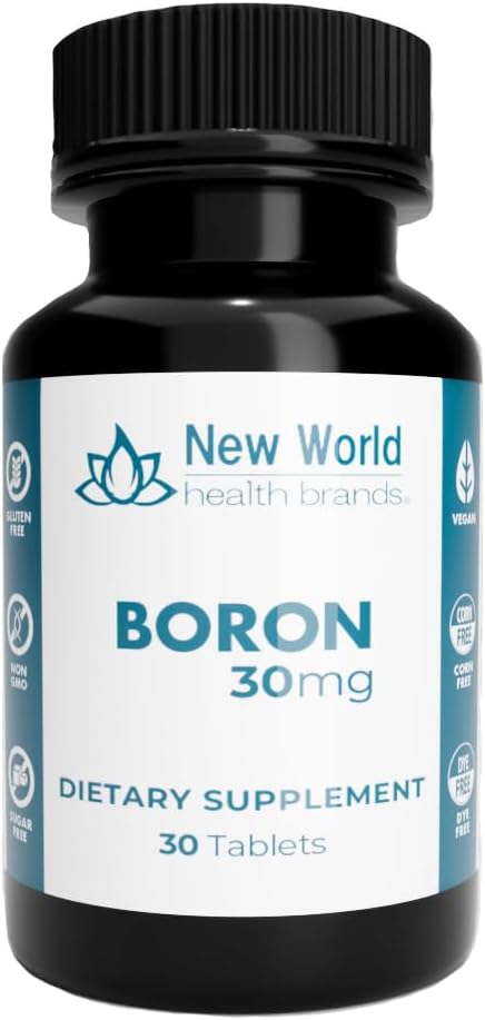 Boron 30mg Mineral Supplement - Soft-Pressed Tablets Thyroid Υποστήριξη Φόρμουλα γρήγορης απορρόφησης (30)