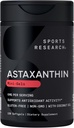 Sports Research Triple Strength Astaxanthin Supplement (6mg) με Βιολογικό Λάδι Καρύδας για Αντιοξειδωτική Δραστηριότητα, Υποστήριξη για την Υγεία του Δέρματος & των Ματιών - Μη ΓΤΟ Επαληθευμένο & Χωρίς Γλουτένη - 120 Softgels