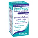 HealthAid TravelProbio 20 Billion CFU Probiotic – Saccharomyces boulardii + Prebiotic (FOS), Acid & Bile‑Resistant – Once‑Daily Vegan, Gluten‑Free, Room‑Temp Stable – Travel Digestive Support