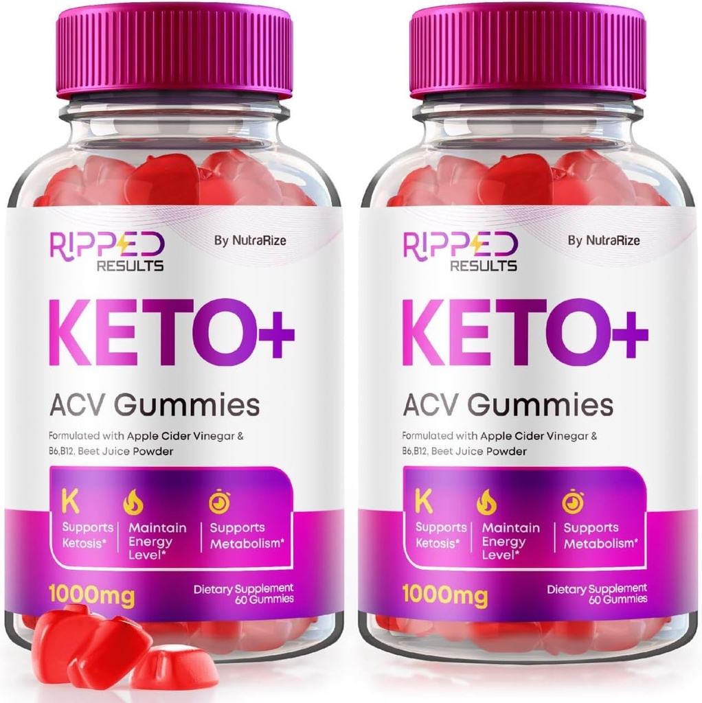 NutraRize (Pack of 2 Ripped Results Keto ACV Gummies Advanced Weight Loss, Ripped Results Reviews (120 Gummies)