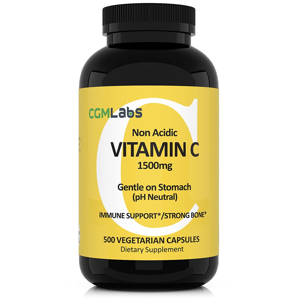 Μη Όξινη Βιταμίνη C Συμπλήρωμα διατροφής 1500mg με ασβέστιο. Απαλό με Στομάχι, Ανοσοποιητικό/Υποστήριξη Bone (500)