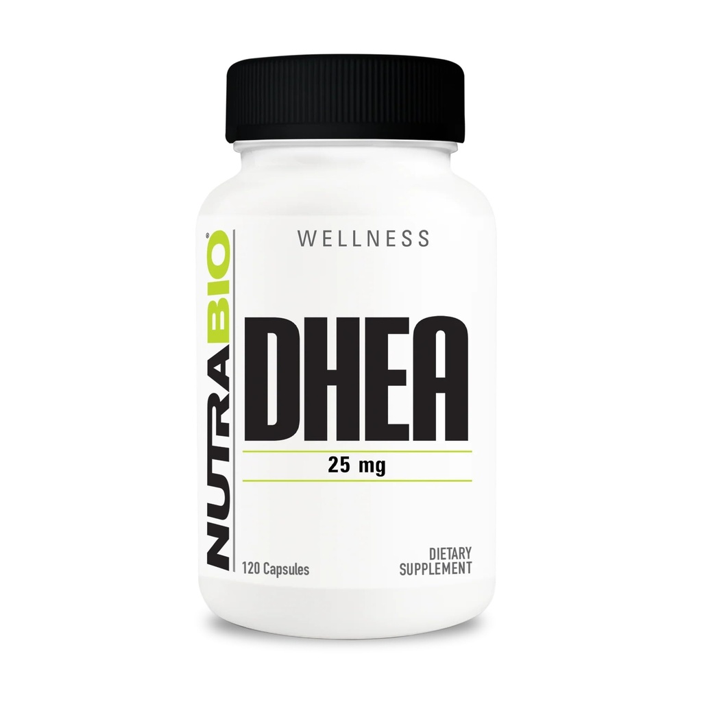 NutraBio DHEA συμπλήρωμα για άνδρες και γυναίκες- DHEA (25 mg) 120 κάψουλες