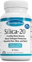 EuroMedica Silica-20 - Συμπλήρωμα Υποστηρίζει Δομή των οστών & Κολλαγόνο Παραγωγή - Ισχυρά Δόντια & Υγιεινή Πυκνότητα των οστών Υποστήριξη - Βοηθήματα για την υγεία των μαλλιών, του δέρματος και των νυχιών - 60 Tablets (30 Services)