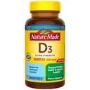 Nature Made Vitamin D3 5000 IU (125 mcg) Softgels, Extra Strength Vitamin D συμπλήρωμα για την υποστήριξη της υγείας των οστών και του ανοσοποιητικού, 180 Count, 180 ημέρα προσφοράς