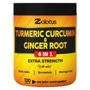 6 σε 1 Turmeric Curcumin + Ginger Κάψουλες, 95% Κουρκουμινοειδή με Ginger, σκόρδο Βολβοί, Bromelain, Moringa, Μαύρο πιπέρι - 120 Κάψουλες