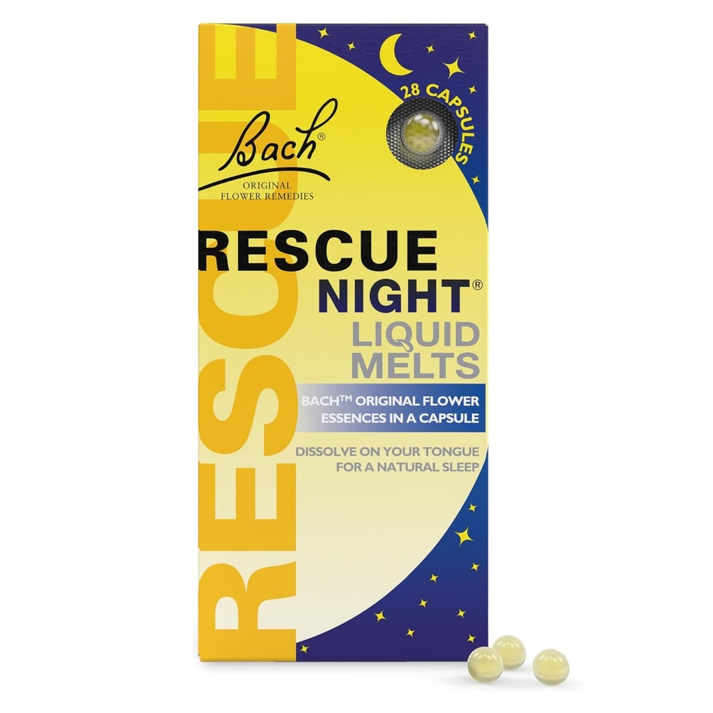 Bach RESCUE SLEEP Liquid Melts, Φυσικό Orange Vanilla Flavor, Natural Sleep Aid, Stress Relief, Ομοιοπαθητικό Λουλούδι Απόσταγμα, Χωρίς Μελατονίνη, Γλουτένη & Ζάχαρη, Μη αλκοολούχο, Μη Ναρκωτικό, 28ct.