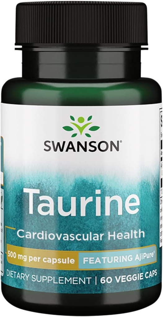Swanson Amino Acid Ajipure Taurine Pharmaceutical Grade 500 Milligrams 60 Veg Capsules