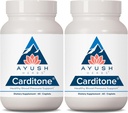 Ayush Herbs Carditone - Φυσικό συμπλήρωμα για γυναίκες & άνδρες, BP Formula, Ολιστική συμπλήρωμα καρδιάς με Rauwolfia, Arjuna, ασβέστιο, και μαγνήσιο - 60 χορτοφαγικές αιχμές (2 κόμης)